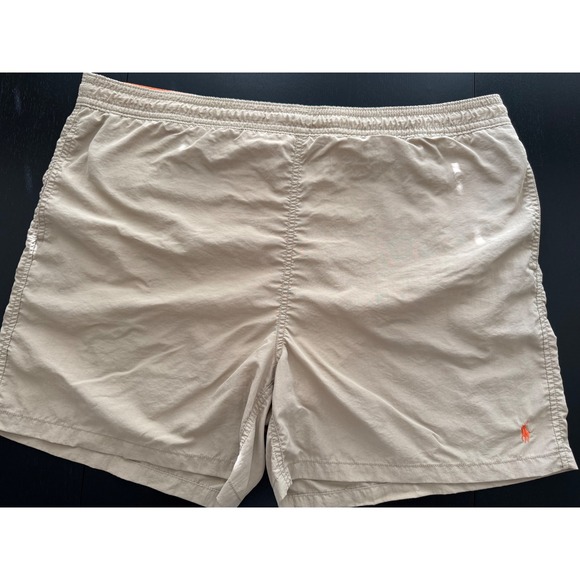 Polo‎ Ralph Lauren Swim Trunks Board Shorts Mens XXL Tan/Orange Mesh-Lined - Picture 1 of 12